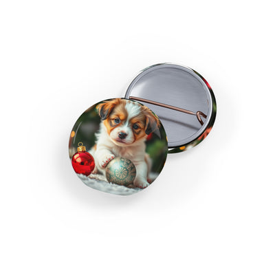 Button Pin-Christmas Puppy