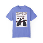 Unisex T-Shirt - April showers bring muddy paw prints